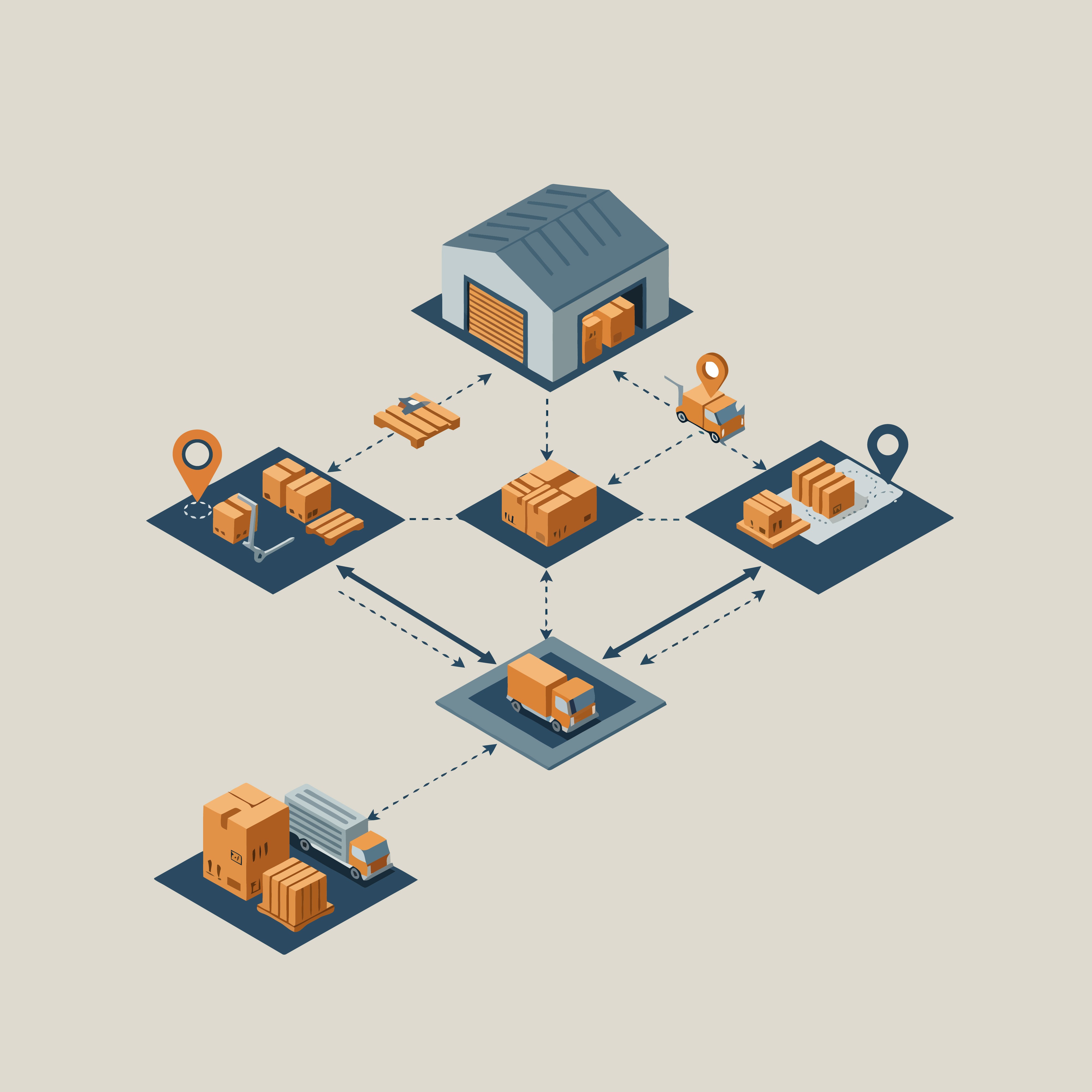 Multi-Warehouse Network Stack Image
